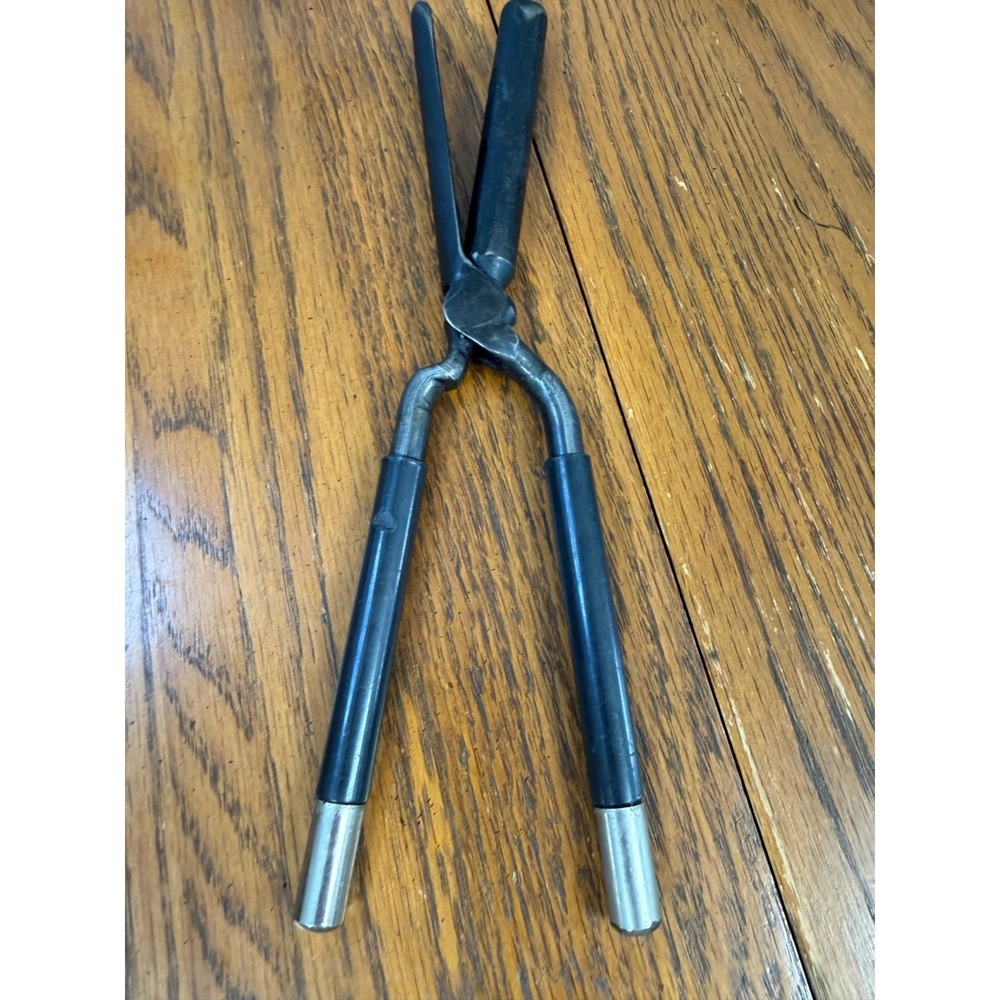 Vintage 1/2" Barrel Marcel Waves Curling Tong with Black Handles, Stove Heated